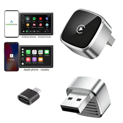 Cross-border wireless CarPlay box, Apple and Android smart in-car connectivity box, in-car CarPlay adapter (Simsiz CarPlay və Android Auto) - k29-silver-overseas-version