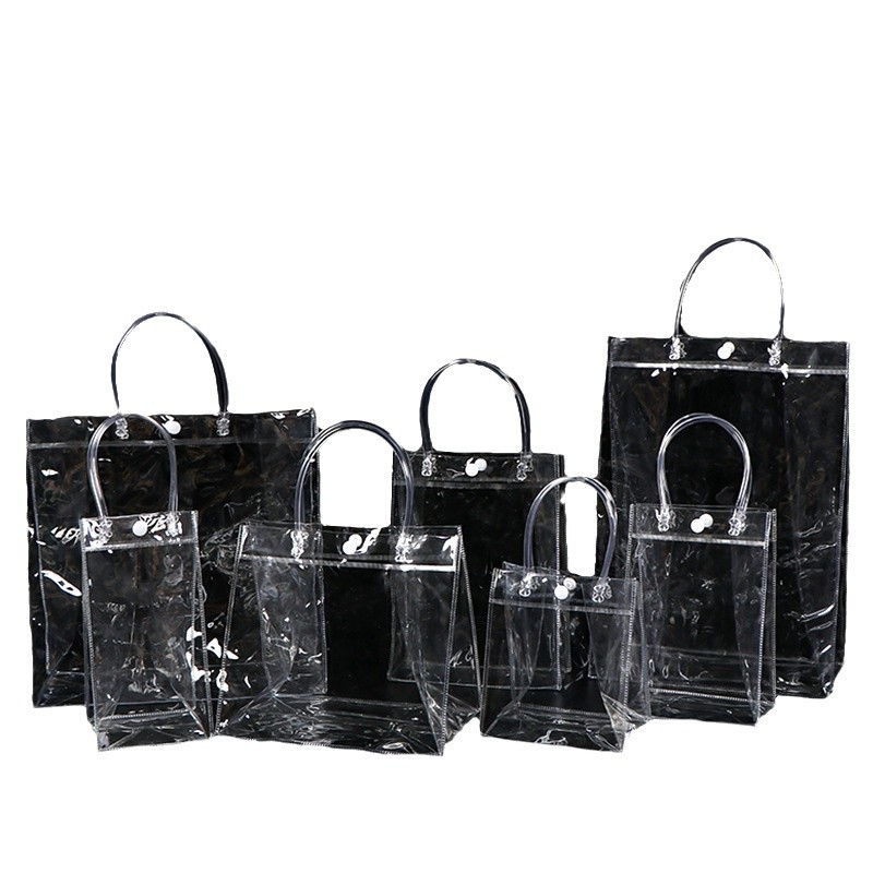 Bolsa de PVC transparente personalizada con broche, para regalos y detalles, venta al por mayor image 6