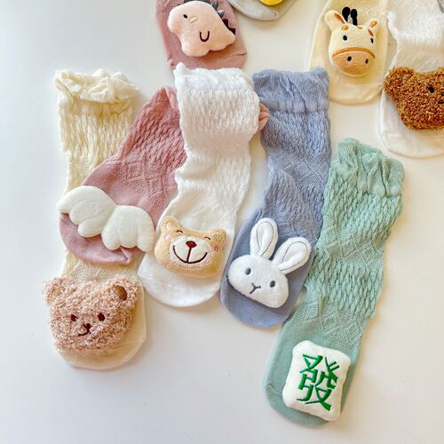 Summer mesh thin baby stockings, baby's legs-free over-the-knee anti-mosquito socks, cartoon cute doll children's socks