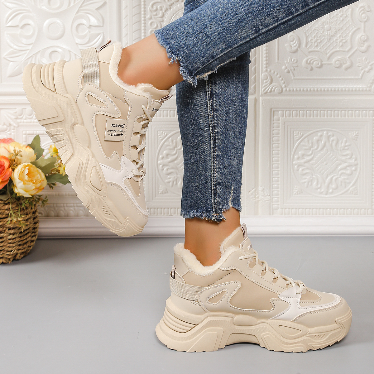 Comercio exterior transfronterizo invierno nuevo padre zapatos de algodón y botas de terciopelo antifrío, cálidas, antideslizantes, cómodas botas de nieve de moda