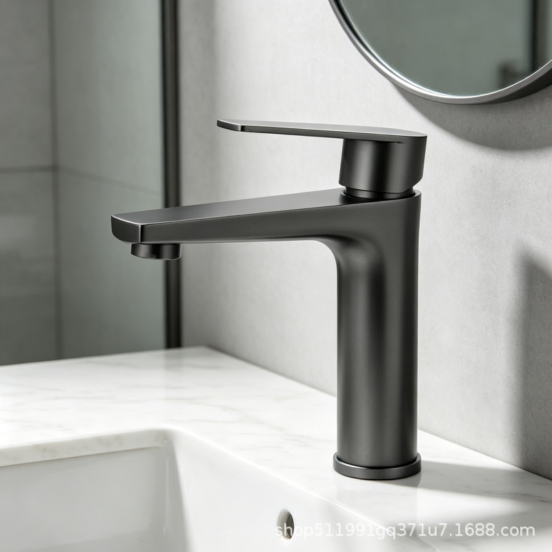 [main picture new style] 304 gun gray basin hot and cold faucet + 60cm explosion-proof pipe