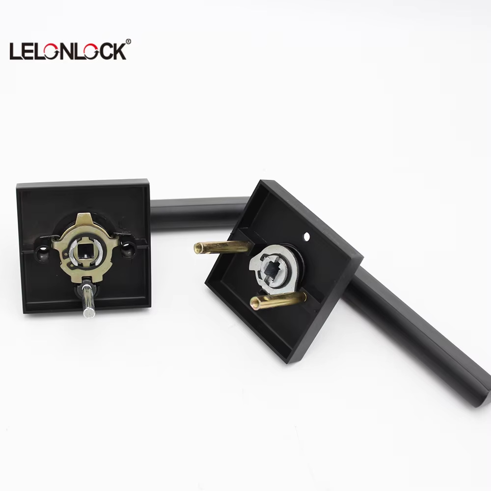 Cerradura de mano de baño cuadrada de aleación de zinc cerradura de puerta negra americana cerradura de puerta de baños domésticos de tres barras
