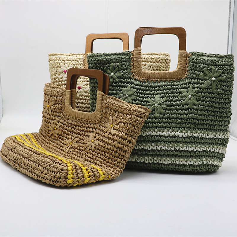 719g Weight Zipper Closure Type Top Handle Strap Type Straw Bag Bags Type Casual Occasion Straw Material Color Block Pattern Spring&Summer Season Women's Gender Vacation Style Square Shape Medium Size Women's Medium Straw Color Block Vacation Square Zipper Straw Bag 11