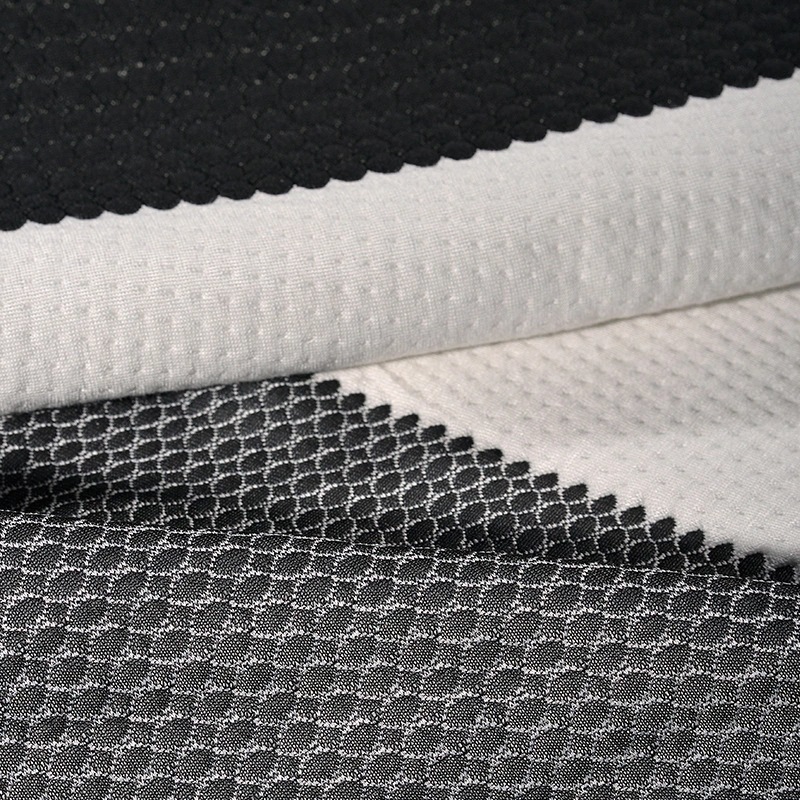 正面提花布空气层加厚面料记忆枕床笠床垫纺黑白色提花针织面料