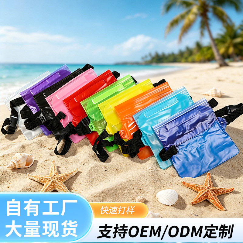 Outdoor Water Park Beach Waterproof Crossbody Bag for Mobile Phones, Pvc Sealed Sports Waterproof Waist Bag for Water Splashing Festival
