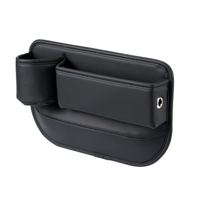 Seat Gap Storage Box, Water Cup Holder, Universal Storage Box for Car, Leather Multifunctional Car Water Cup Holder (Car cup holder/beverage holder) - main-driver-black-2852175cm