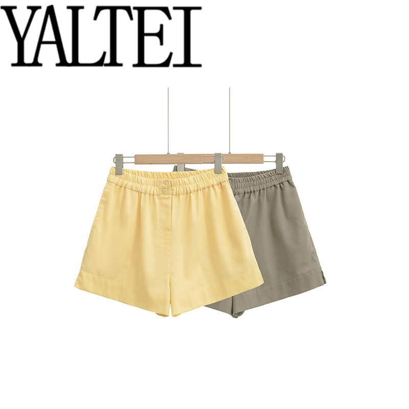 Yaltei Spring New Women's European and American Style French Fashion Linen Shorts 4786102321