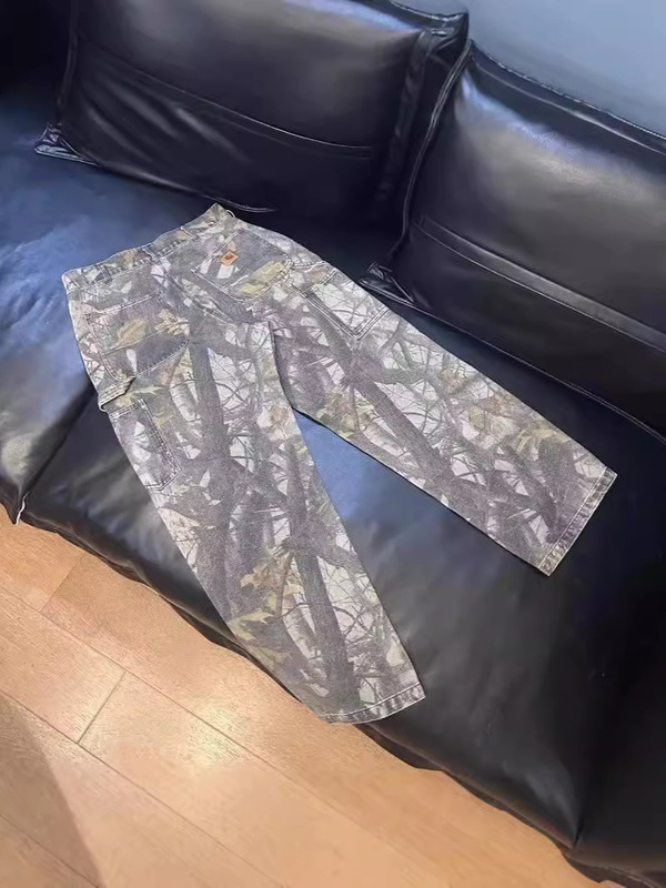 Rare! Vintage Casual B158 Washed vintage Loose Branch Men's Trousers Leaves B136 Carhart B01