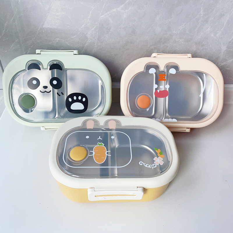 INS Nueva caja de almuerzo de acero inoxidable 304 Linda caja de almuerzo aislada de alto aspecto trabajador de oficina estudiante caja de almuerzo sellada