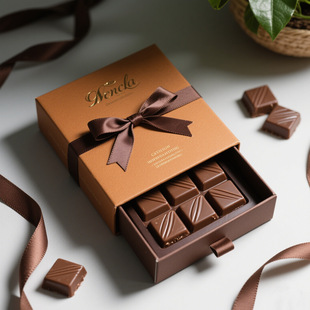 Factory Customized Size Pattern Drawer Type Chocolate Packaging Box as a Souvenir for Lovers and Friends