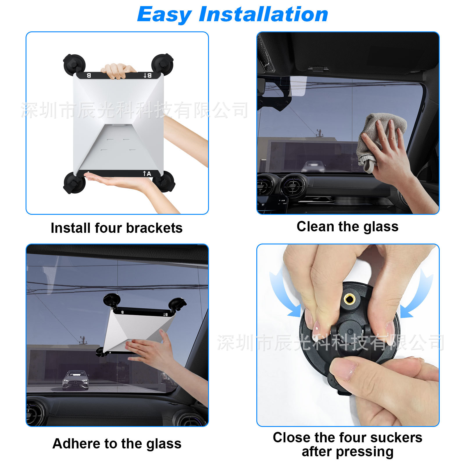 Cross-Border Exclusive Supply of Starling Brackets for In-Car Use, Ab Metal Suction Cup Bracket, Safety Satellite Installation Kit
