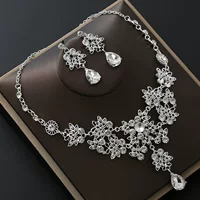 Серебро для невесты, набор, свадебное платье, аксессуар, серьги, цепочка, европейский стиль