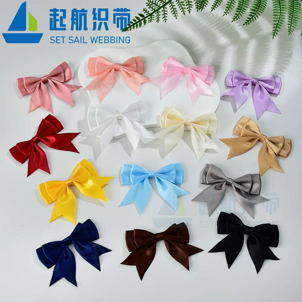厂家直销2.5cm涤纶带双层燕尾包腰蝴蝶结 DIY手工制 作小花辅料