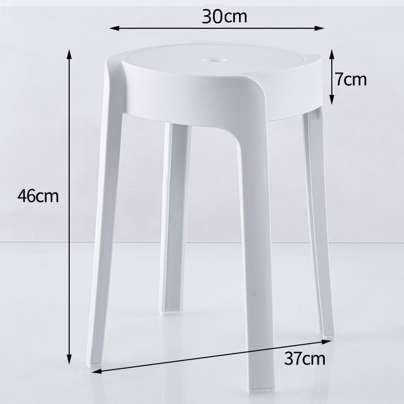 Taburete de plástico casero se puede apilar y engrosar, taburete de ciclón, taburete moderno simple, taburete de mesa de comedor, taburete de ciclón redondo alto