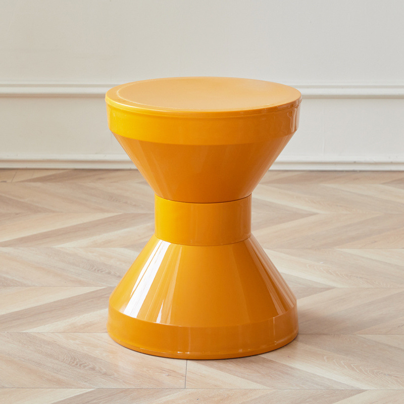 Taburete de plástico doméstico nórdico, taburete de comedor de viento crema, taburete de mesa de té, taburete redondo creativo, taburete de zapatos en la puerta