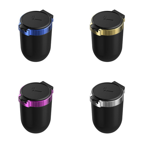 Car ashtray, car metal flame retardant liner, smoke extinguishing tank, anti-fly ash with lid, LED with light, car ashtray