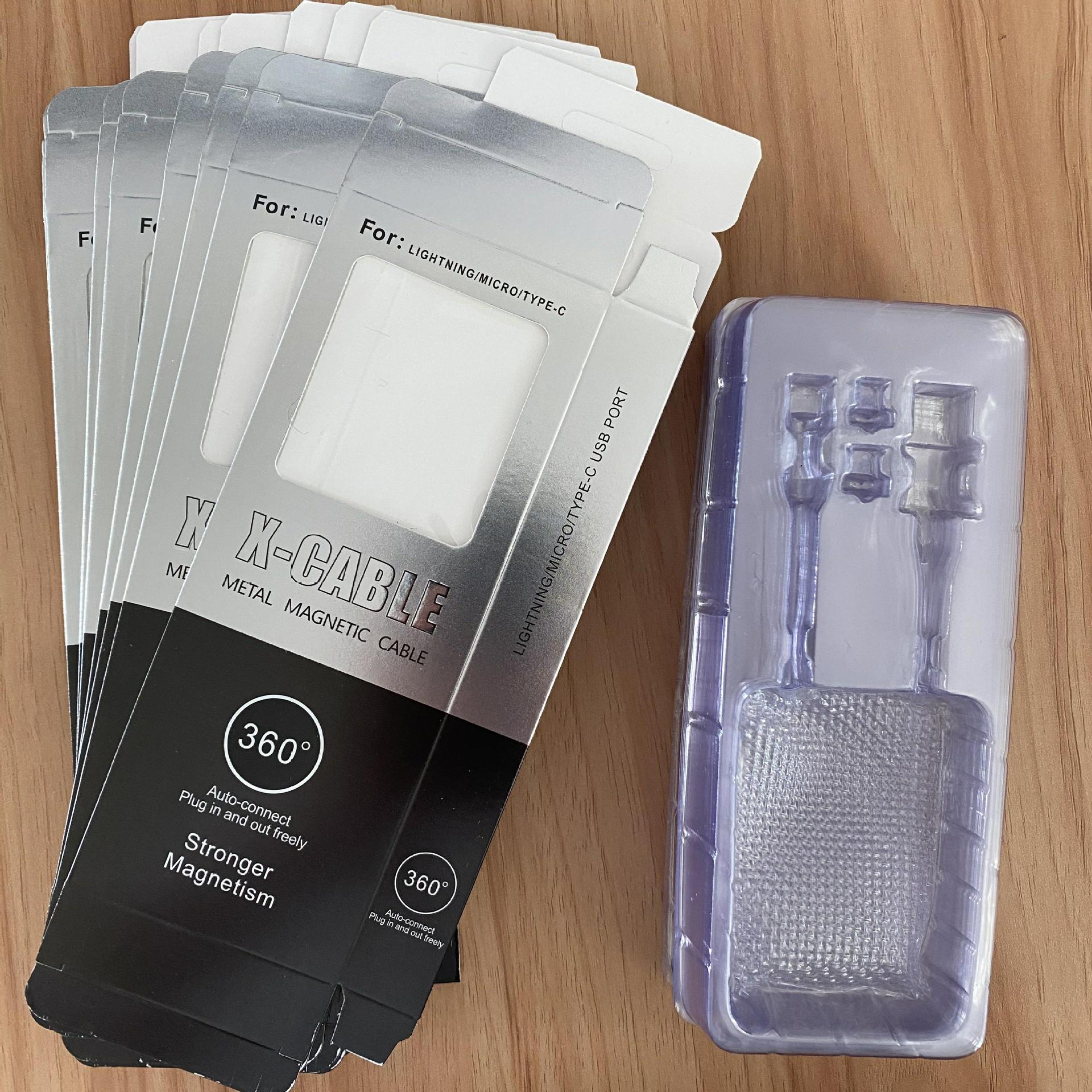 Cable DE DATOS trenzado de nylon principal magnético tres-en-uno del cable de datos para el cable de carga del teléfono móvil del typec de Apple Android