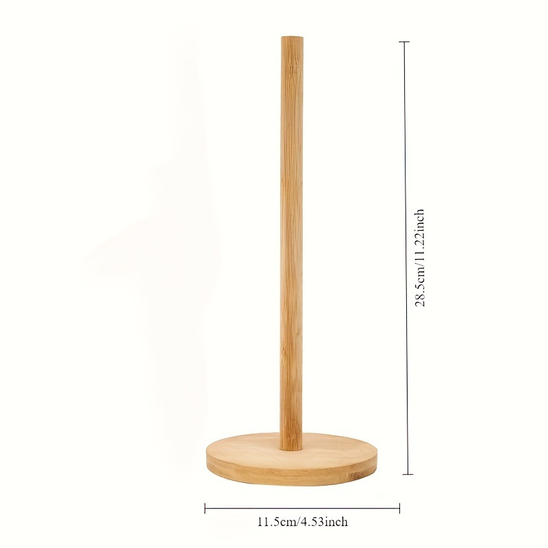 Encimera de bambú de envío transfronterizo, soporte para toallas de papel, soporte para toallas de papel de cocina de estilo japonés, soporte de almacenamiento de película transparente vertical de bambú natural
