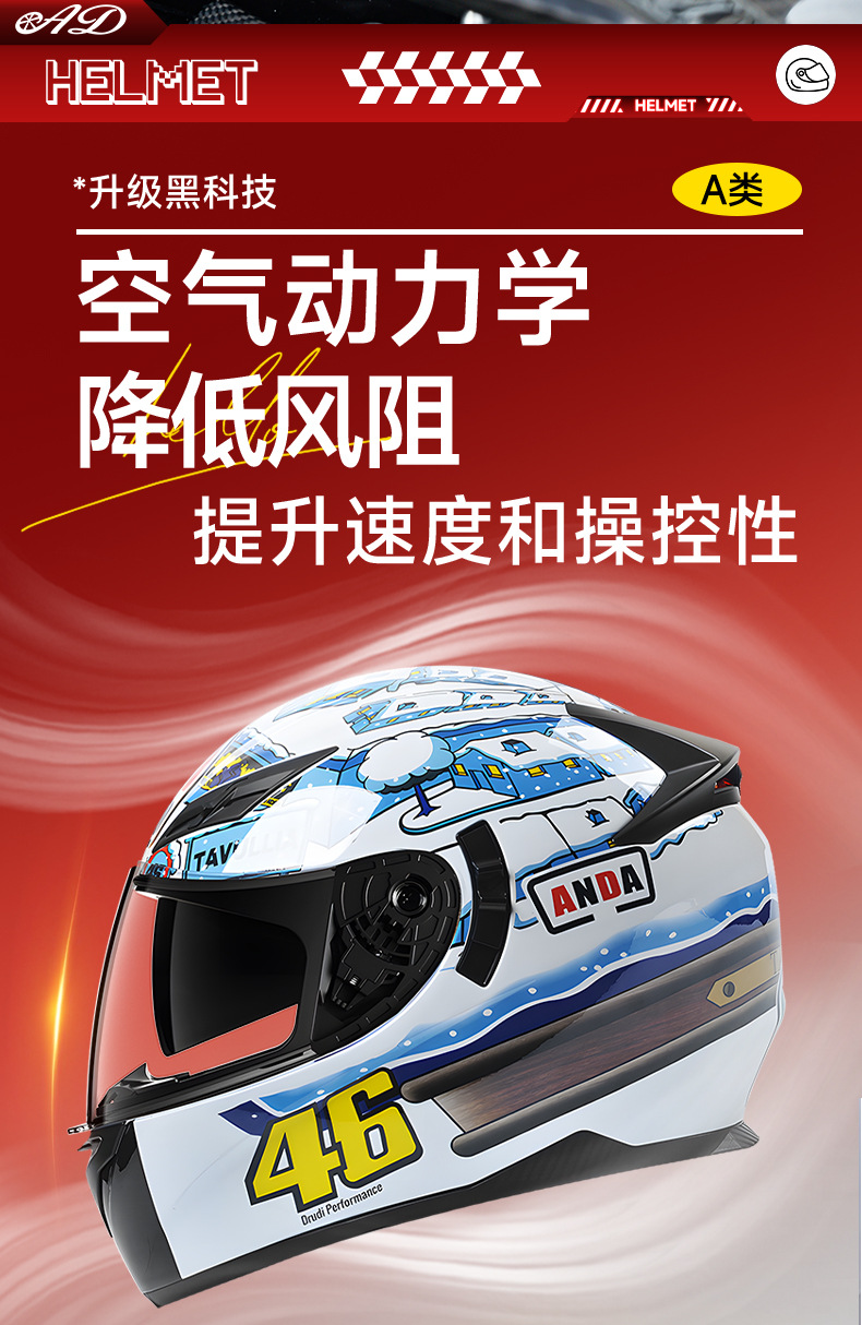 Ad Electric Motorcycle Helmet for Men and Women Winter Motorcycle 3C Certified Full-Face Helmet Dot Four-Season Safety Helmet Led Taillight