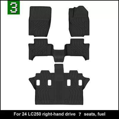 Universal Foot Pad: Rear Trunk Mat - right-hand-drive-lc250-7-seat-single-layer-floor-mats