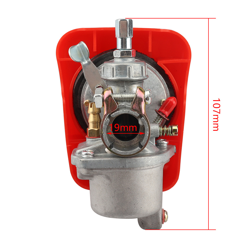迷你摩托车配件 红色化油器带空滤器适合两冲程50CC 60CC 80CC
