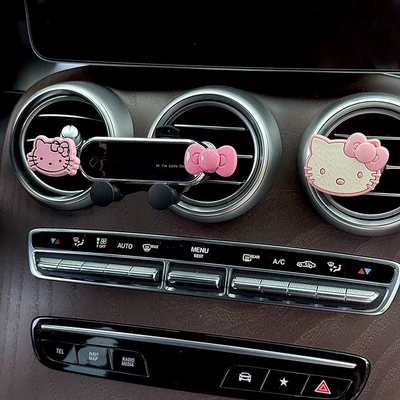 Car phone holder Outlet Special for Women 2025 - pink-bow-kitten-black-mirror-stand-pink-kt