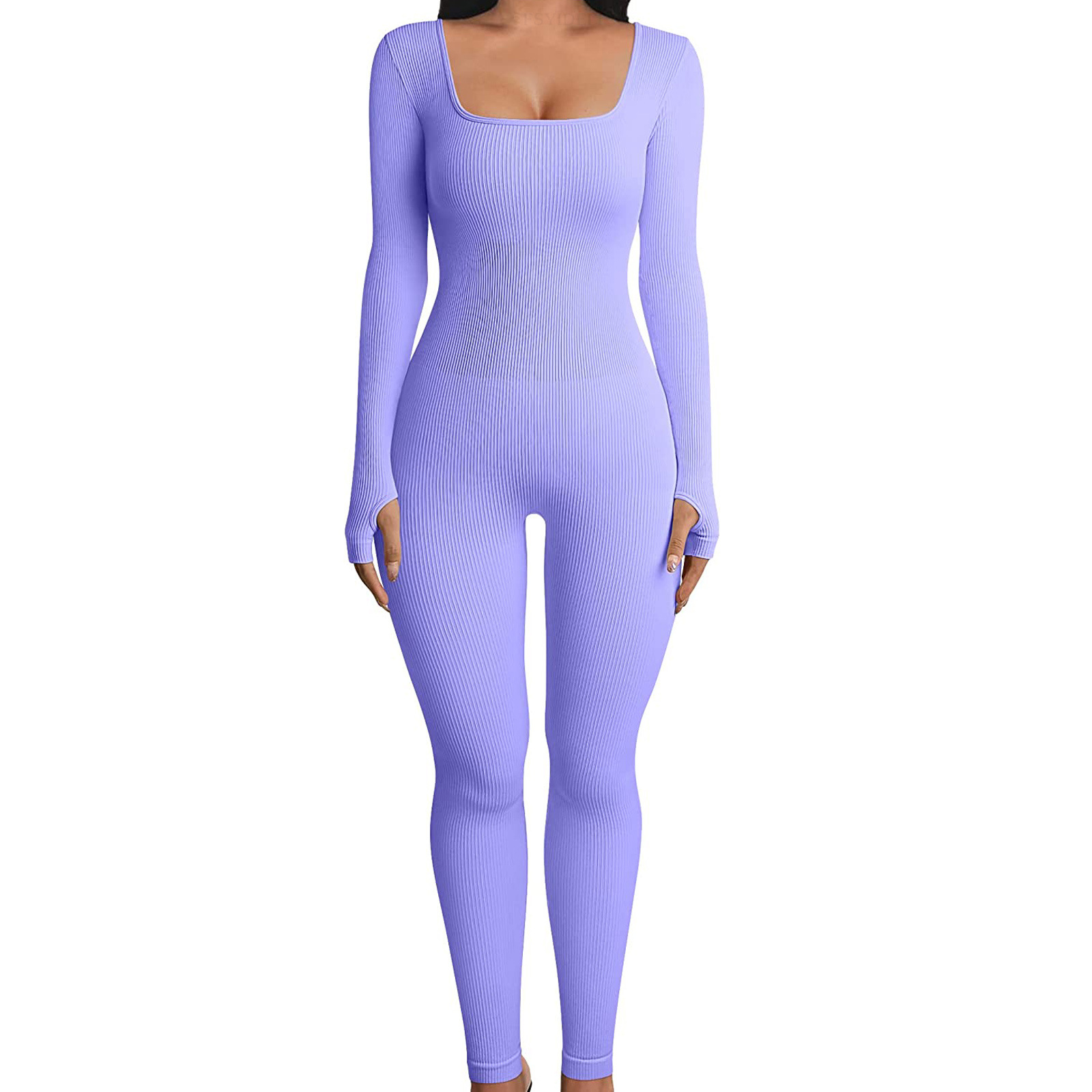 Europeo y americano de comercio exterior las mujeres jumpsuit otoño e invierno nuevo hilo cuello cuadrado hip lifting sexy mono SU3184