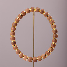 印度老山檀香手串金盾镶嵌精工数控切割檀木珠男女款文玩佛珠批发