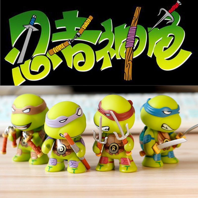 关节可动 忍者神龟TMNT Q版公仔手办忍者龟儿童玩具摆件模型礼物