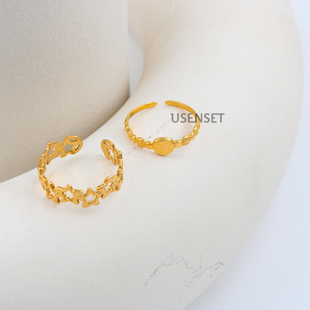 Simple Style Heart Shape Snake Stainless Steel Plating Open Ring 1 Piece