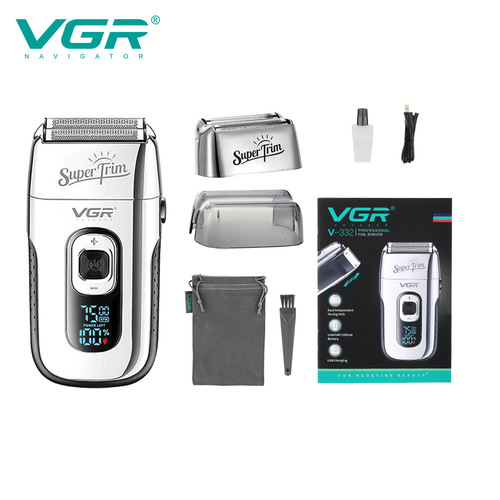 VGR332 reciprocating razor shaver LED LCD digital display high power bald hair clipper hair trimming