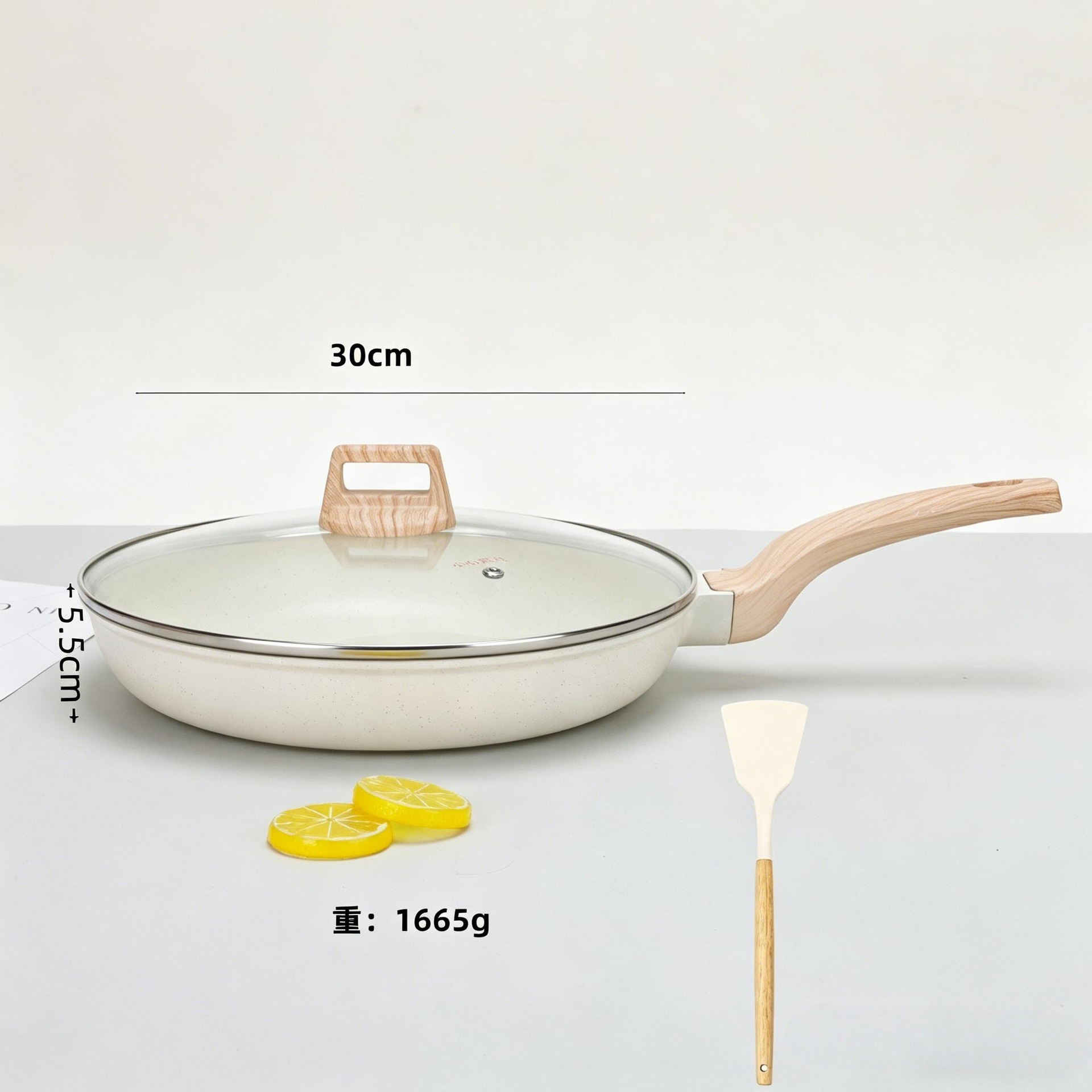 30cm 프라이팬 + 유리뚜껑 + 실리콘 주걱