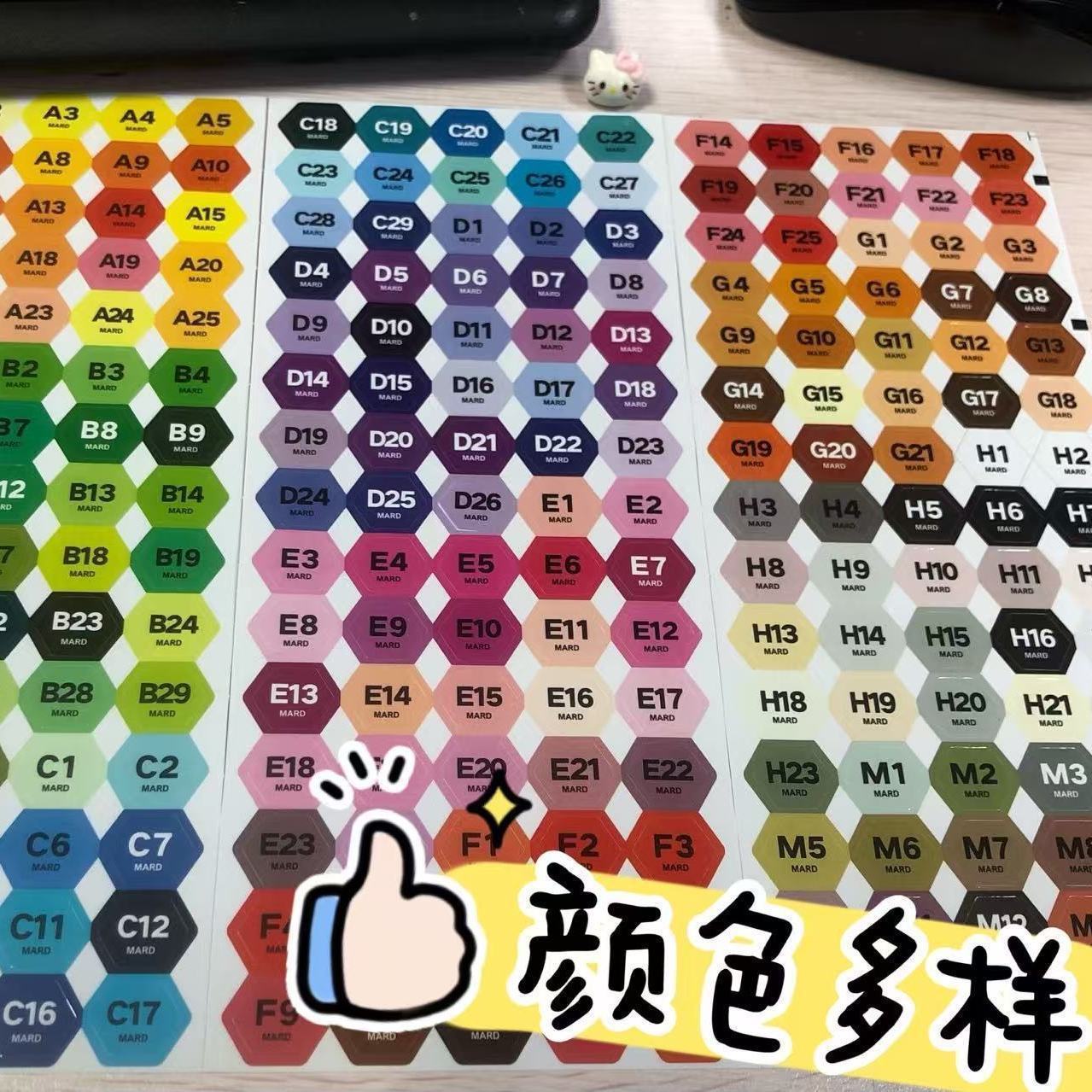 291 Color Code Color Card Bead Stickers Mard Fusion Bead Labels Universal Bead Stickers Full Color Series Stickers