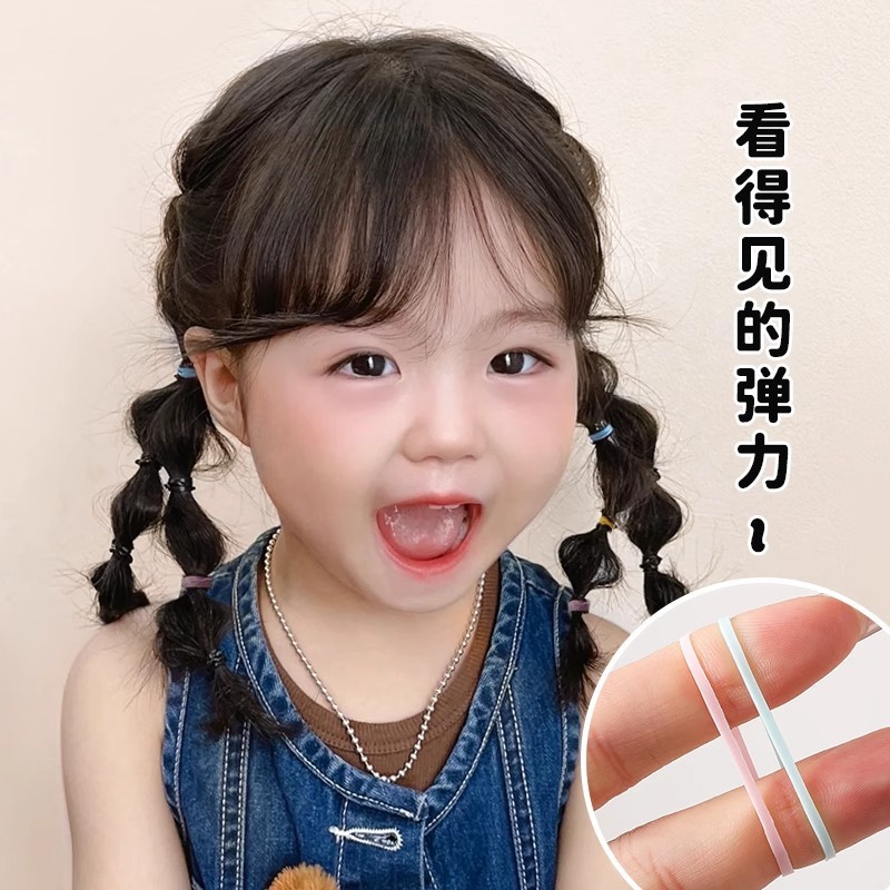 髪を結ぶためのカラフルな使い捨てゴムバンド、高弾性、耐久性、髪を傷つけない、女の子の帽子、ベビーヘアバンド、ヘアロープ|undefined