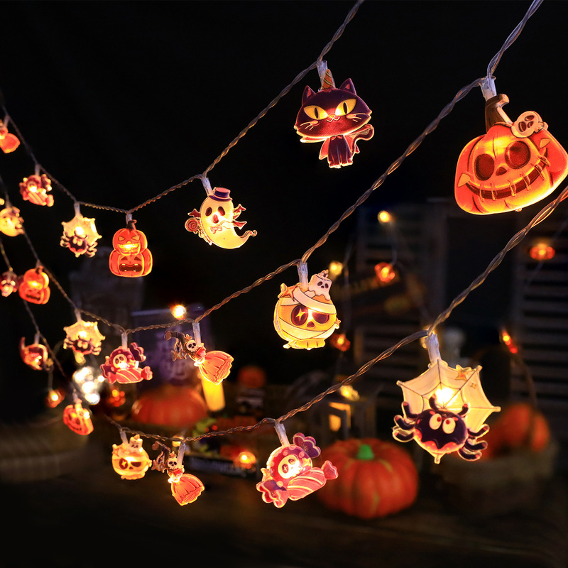 New Halloween Led Battery Decorative Lights Pumpkin Ghost Spider Light String Hanging Ornaments Atmosphere Decorations Glowing Hangings New Halloween Led Battery Decorative Lights Pumpkin Ghost Spider Light String Hanging Ornaments Atmosphere Decorations Glowing Hangings