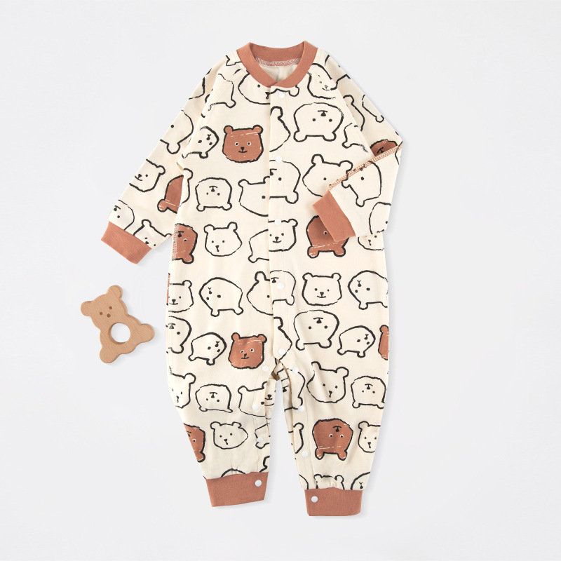 Ropa para recién nacidos de primavera y verano, una categoría de mariposa deshuesada de algodón puro, mono de bebé, mameluco de manga larga, pijama de bebé femenino