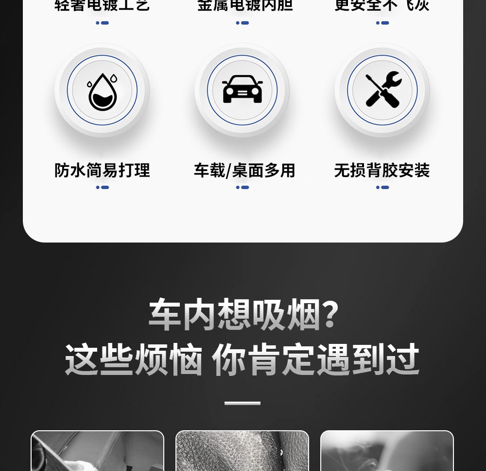 Creative Car Door Ashtray with Automatic Ash Prevention, a Must-Have Fashion Accessory for Smoking in the Car Without Ash Falling