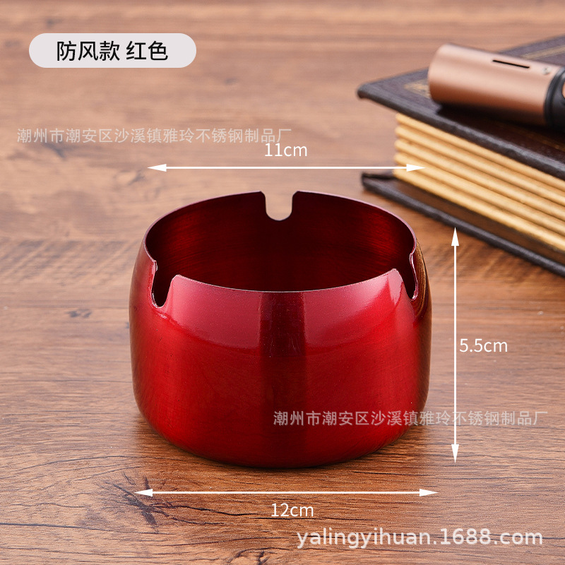 Cenicero de acero inoxidable dorado grueso, resistente y elegante, ideal para bar o cafetería, venta directa de fábrica