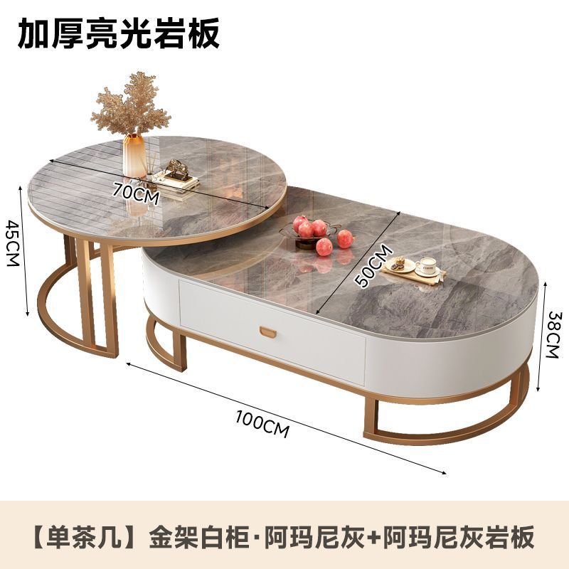 골드 프레임 화이트 캐비닛 + 아르마니 그레이 더블 슬레이트