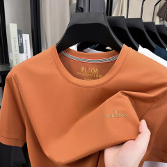 绢糸半袖tシャツ男性丸首シンプルファッションカジュアル夏薄いタイプ吸汗通気性アルファベットプリントtシャツ