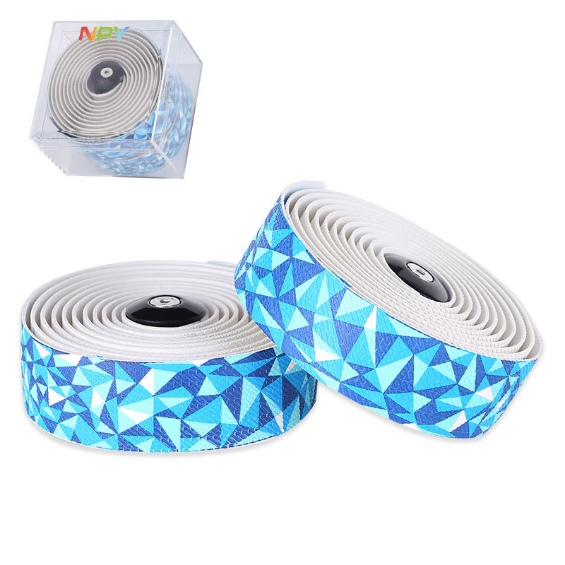 Npy carretera bicicleta mango cinturón pu gradiente color mango cinturón de alta elástico EVA antideslizante transpirable amortiguador bicicleta manejar cinturón