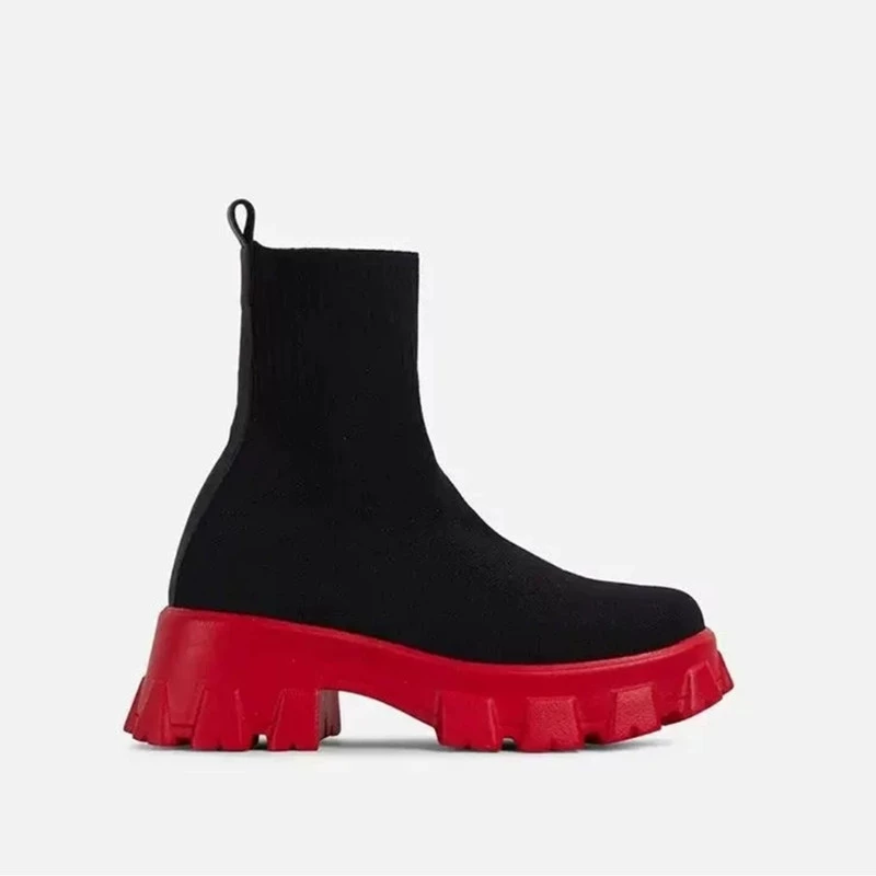 Вязаные демисезонные ботинки (Martens), низкая платформа, размеры EU 35–43