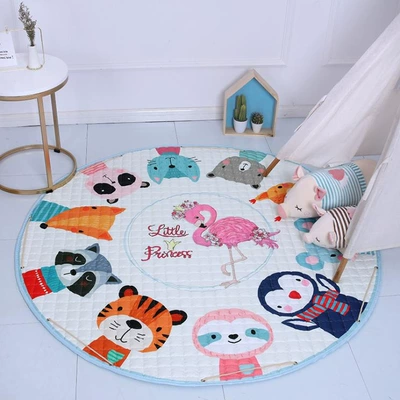 Cotton Car Storage Mat Storage | Avtomobil döşəmə paspasları - animal-party-15-m-diameter-round-storage-mat