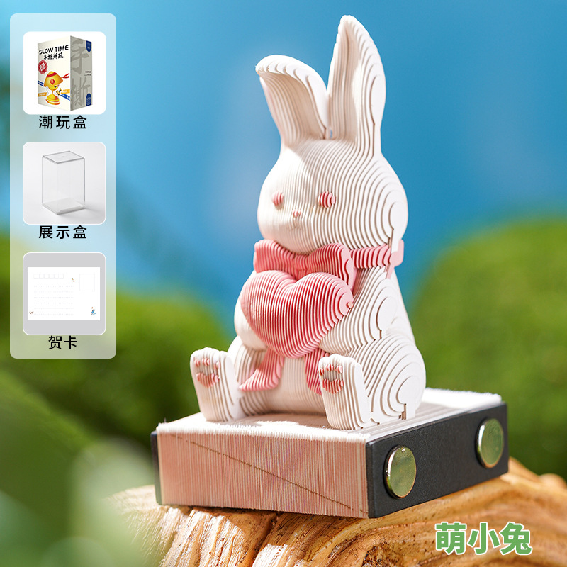 [Venta caliente diez] Notas tridimensionales en 3D, tallas de papel, modelos creativos de calendario cultural y creativo, notas adhesivas de alto valor