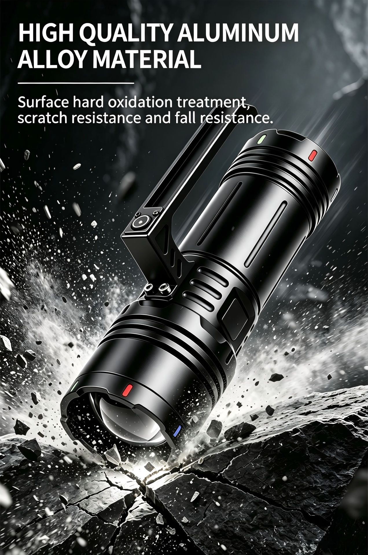 Cross-border outdoor flashlight, multi-functional, long-lasting, high-intensity, long-range, with tools, rechargeable, high-power, portable lamp