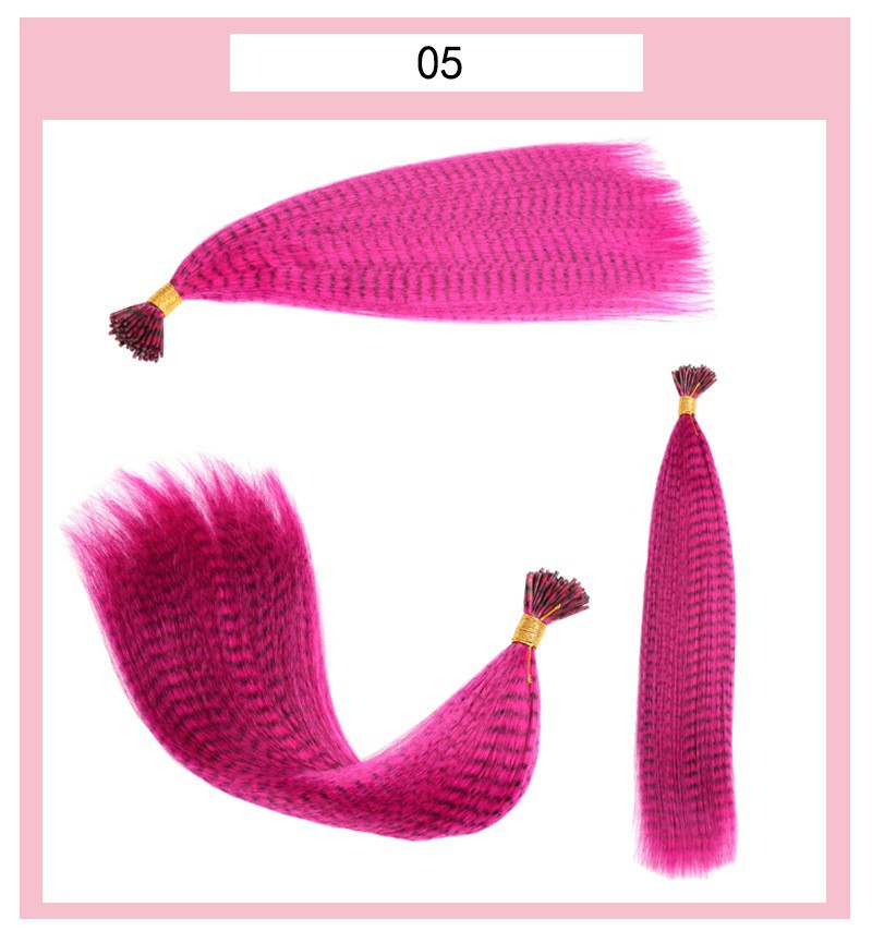 Peluca de extensión de cabello de plumas de seda de alta temperatura de fibra química especial transfronteriza