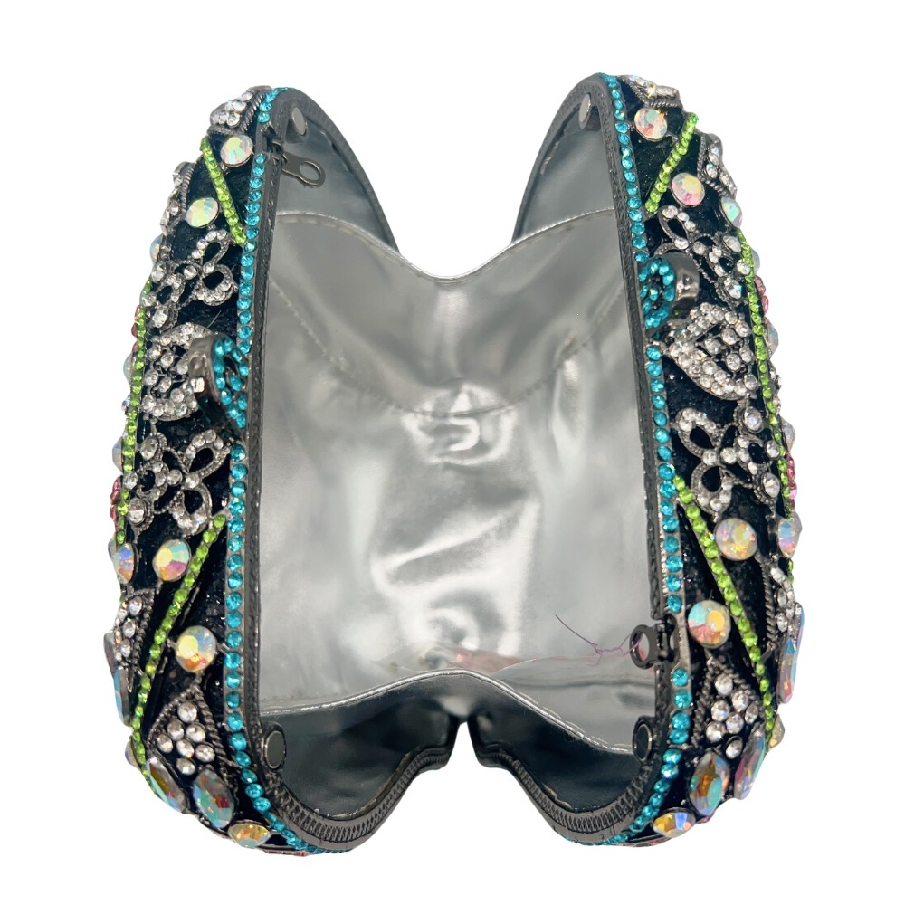 Fábrica directa de lujo damas diamantes bolsa de cena hueco ropa de noche bolsas de mano de mujer diamantes mano agarrar bolsa de gemas bolsa