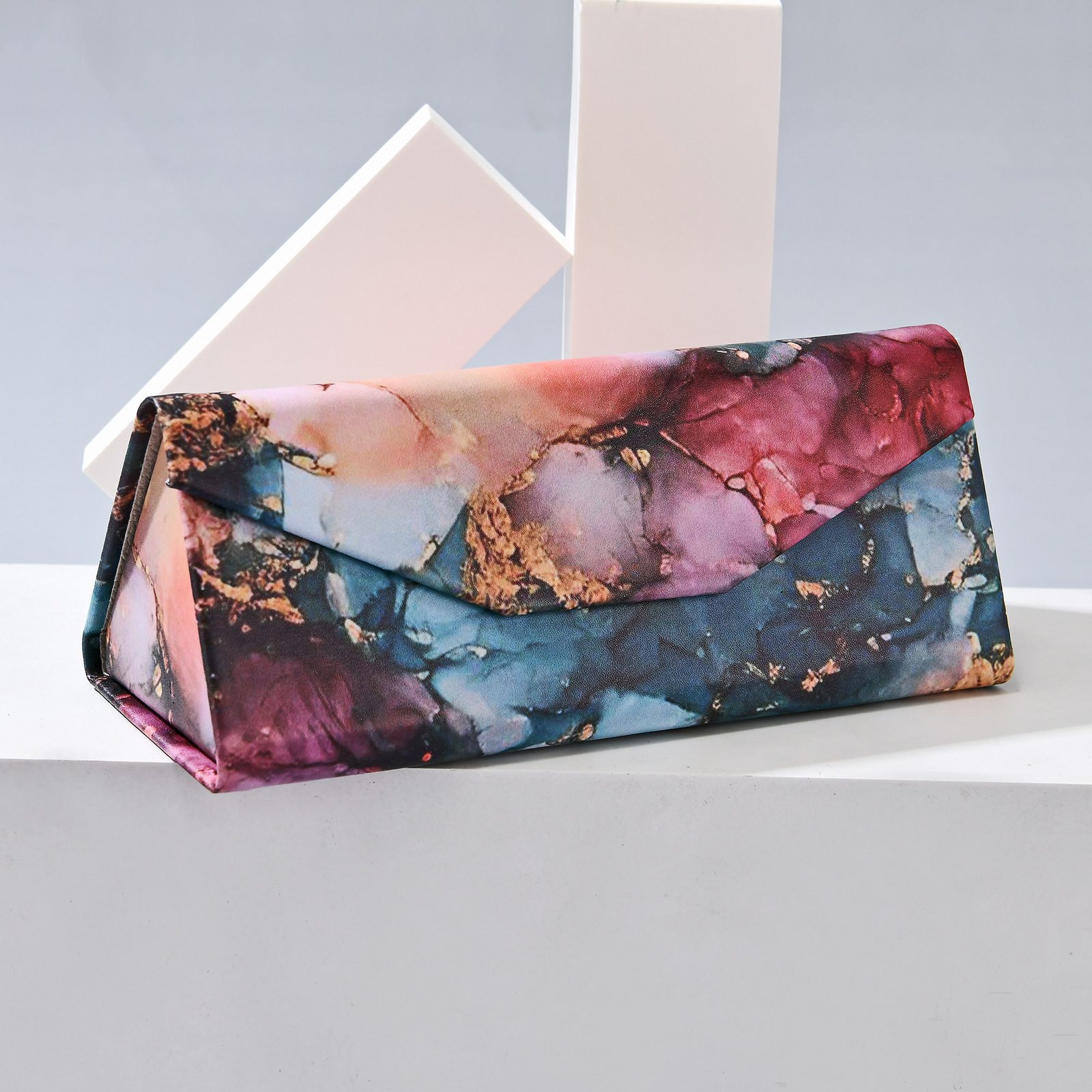 Colorful Pattern Chinoiserie Colorful PU Unisex Glasses Case