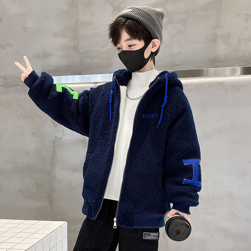 男童加绒派克服棉衣外套冬装2025新款儿童保暖秋冬款夹棉男孩棉服