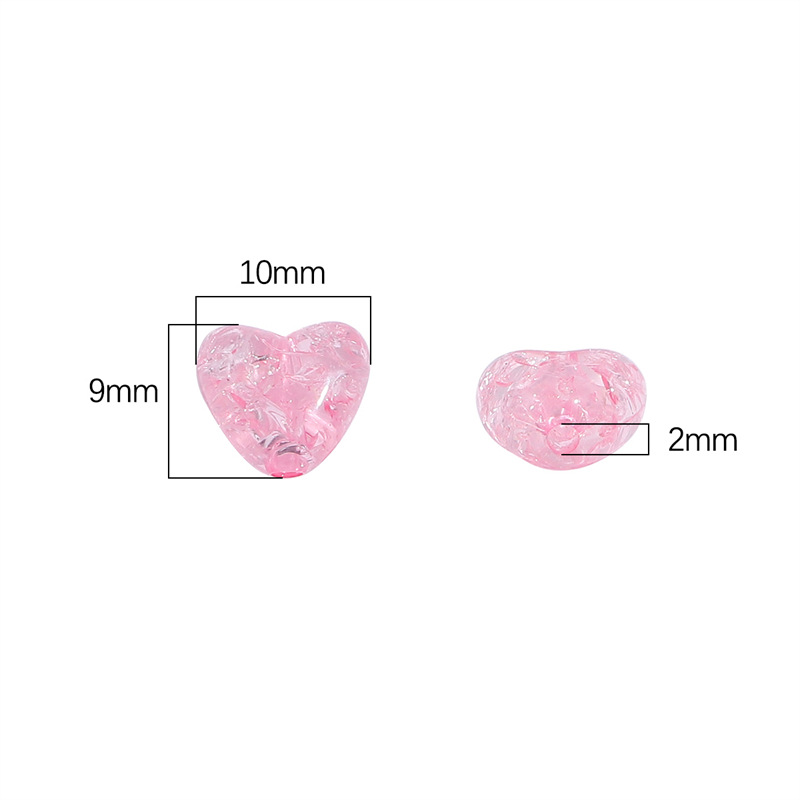 1 Set 10 * 9mm Hole 2~2.9mm Arylic Heart Shape Beads display picture 6